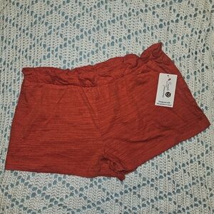 Secret Treasures Pajamas Lounge Shorts Small Orange Red Elastic Waist Pockets